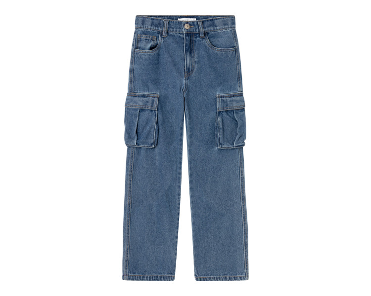 NAME IT : Cargo jeans met rechte wijde pijpen