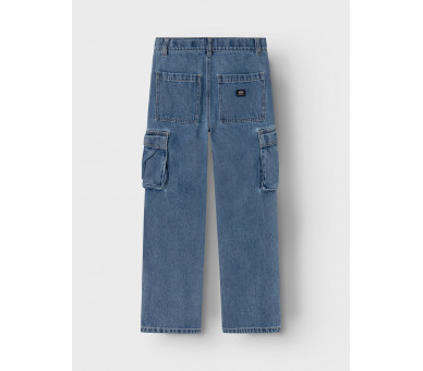 NAME IT : Cargo jeans met rechte wijde pijpen