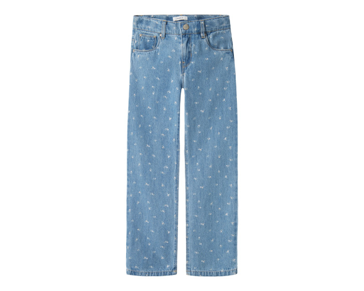 NAME IT : Wijde bedrukte jeans