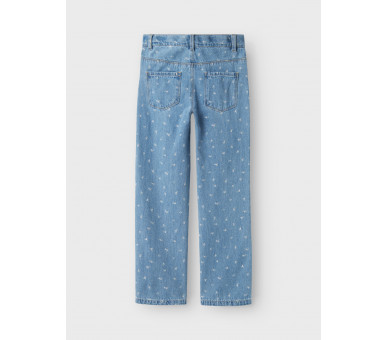 NAME IT : Wijde bedrukte jeans