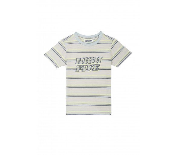 SOMEONE : T-shirt rayé avec « high five »