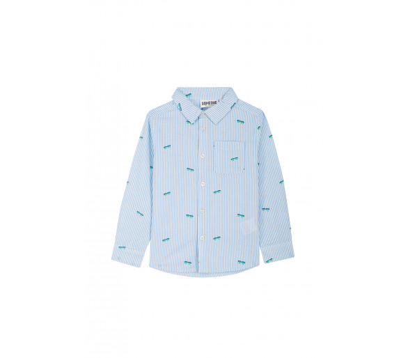 SOMEONE : Chemise rayée avec imprimé lunettes de soleil