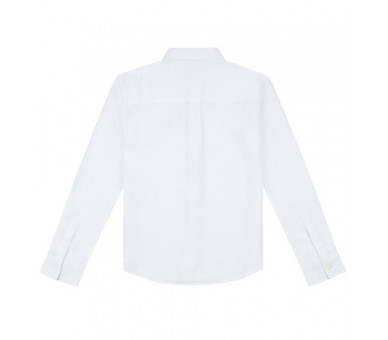 LYLE & SCOTT : Oxford effen wit hemd met logo