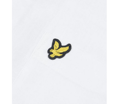 LYLE & SCOTT : Oxford effen wit hemd met logo