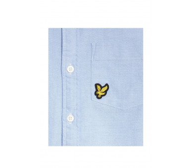 LYLE & SCOTT : Oxford effen licht blauw hemd met logo