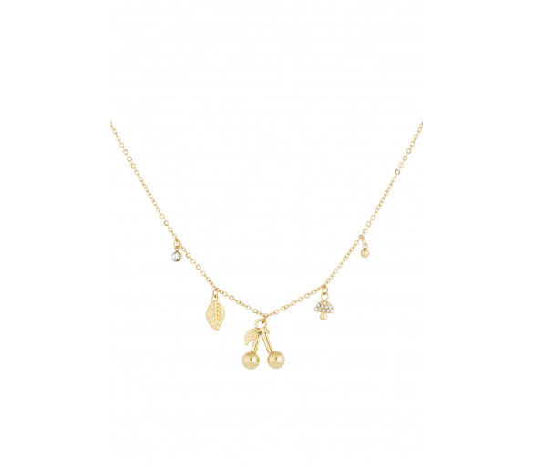 Cherry bliss ketting - Goud kleur