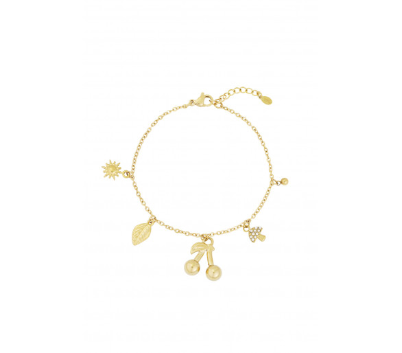 Cherry bliss armband - Goud kleur