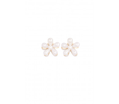 Pearl flower haarclip - wit Goud kleur