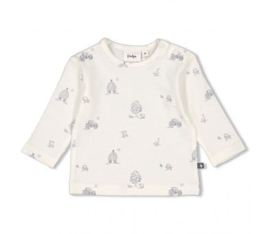 FEETJE : Longsleeve AOP - Farm Life Offwhite