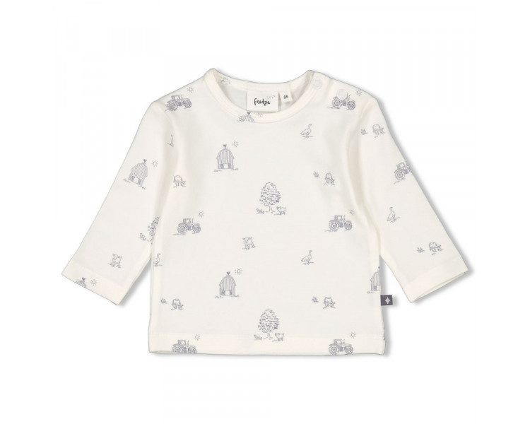 FEETJE : Longsleeve AOP - Farm Life Offwhite