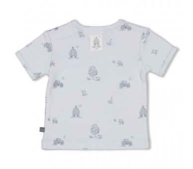 FEETJE : Ribbed t-shirt AOP - Farm Life Blue