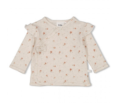 FEETJE : Wrap shirt AOP - Sweet Poppy OffwhiteMela