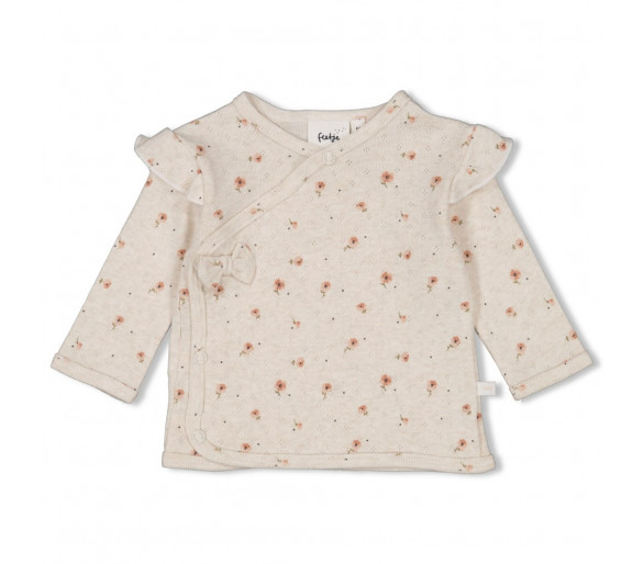 FEETJE : Wrap shirt AOP - Sweet Poppy OffwhiteMela