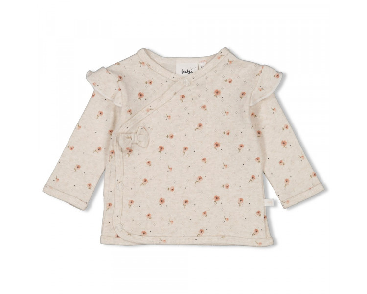 FEETJE : Wrap shirt AOP - Sweet Poppy OffwhiteMela