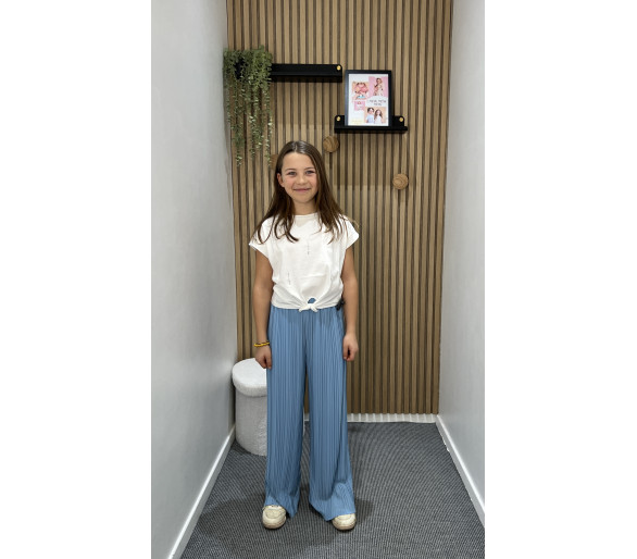 DIXIE : T-shirt met knoop en strasssteentjes