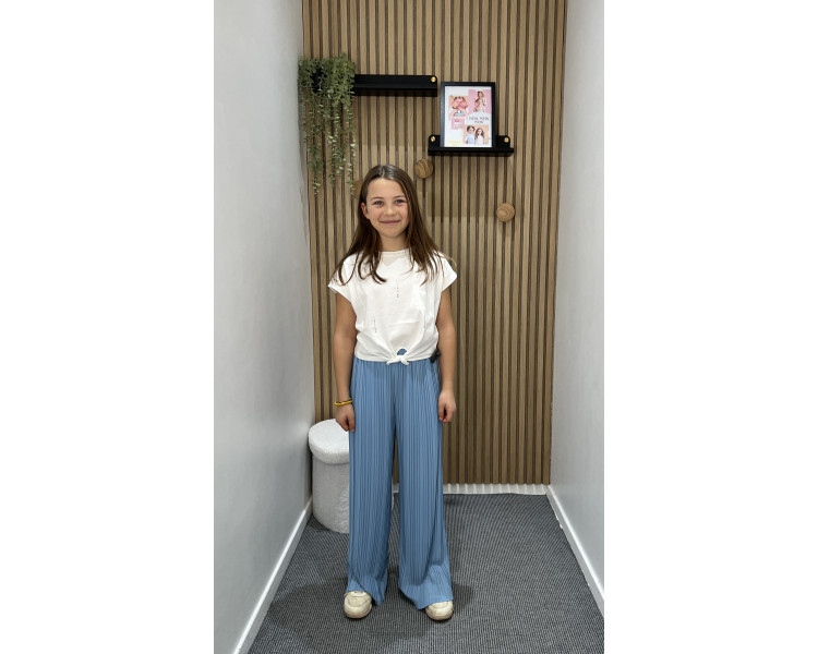 DIXIE : T-shirt met knoop en strasssteentjes