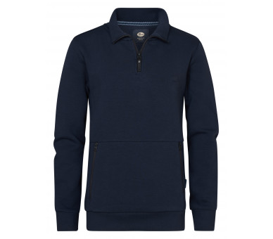 PETROL : Sweater met rits bovenaan