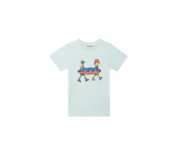 SOMEONE : T-shirt avec un smiley et un extraterrestre