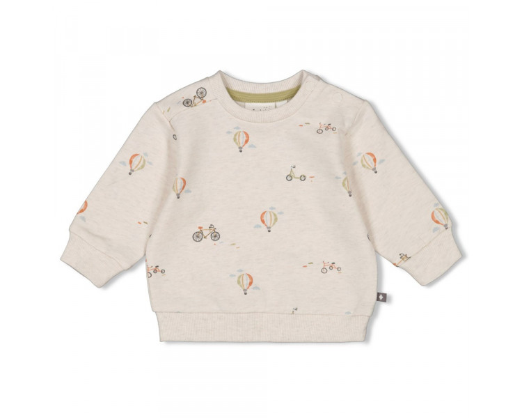 FEETJE : Sweater AOP - Mini Adventurer OffwhiteMel