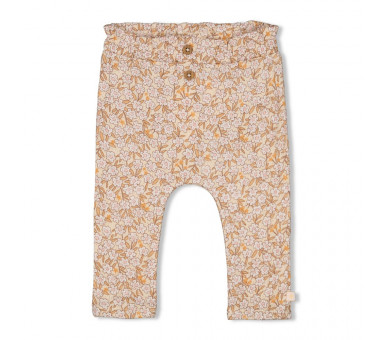 FEETJE : Trousers AOP - Flower Field Cream