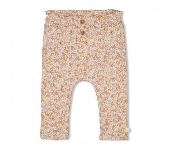 FEETJE : Trousers AOP - Flower Field Cream