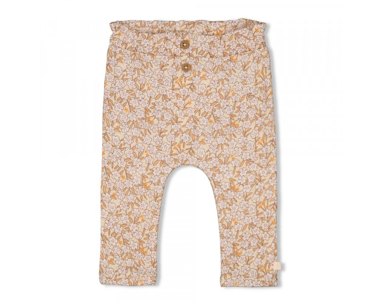 FEETJE : Trousers AOP - Flower Field Cream