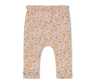 FEETJE : Trousers AOP - Flower Field Cream