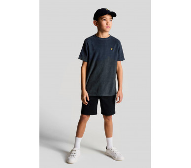 LYLE & SCOTT : T-shirt uni en tissu éponge avec logo