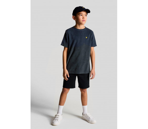 LYLE & SCOTT : T-shirt uni en tissu éponge avec logo