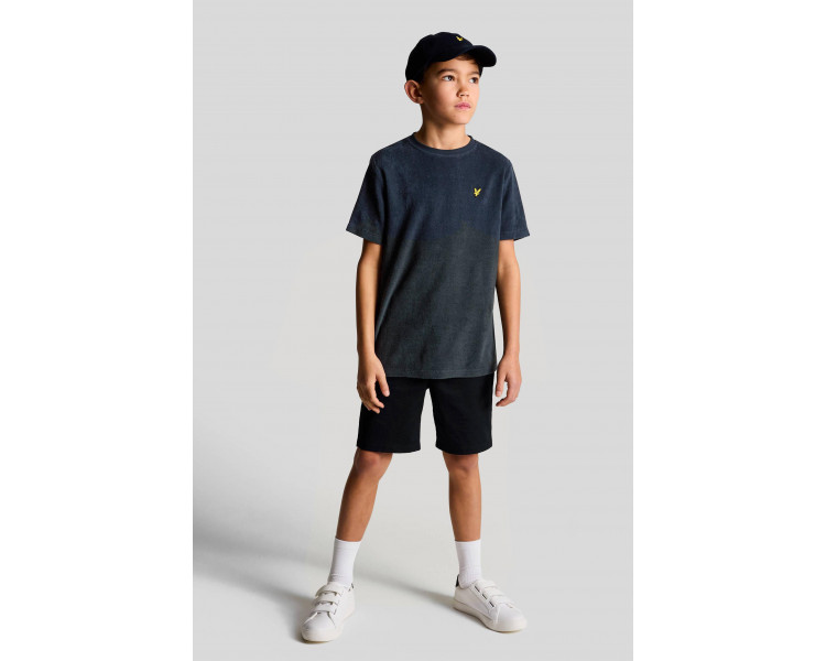 LYLE & SCOTT : T-shirt uni en tissu éponge avec logo