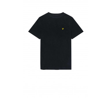 LYLE & SCOTT : T-shirt uni en tissu éponge avec logo