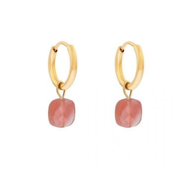 EARRINGS SMALL WITH PENDANT LIGHTNING - GOLD