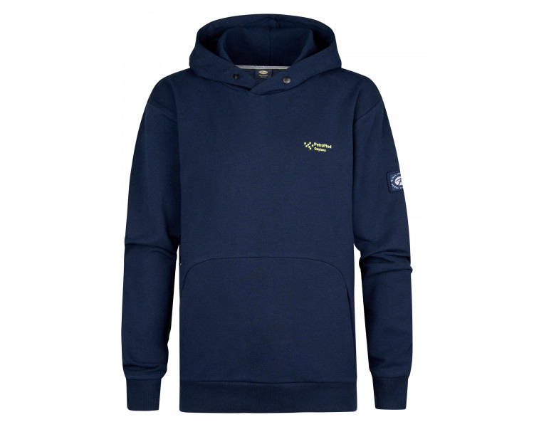 PETROL : Hoodie met print voor- en achteraan