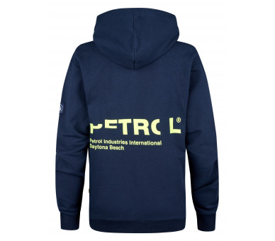 PETROL : Hoodie met print voor- en achteraan