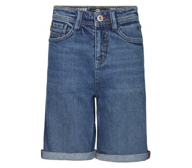 PETROL : Langere losse jeansshort