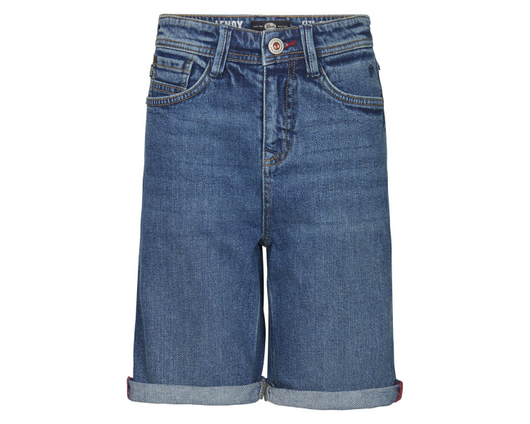 PETROL : Langere losse jeansshort