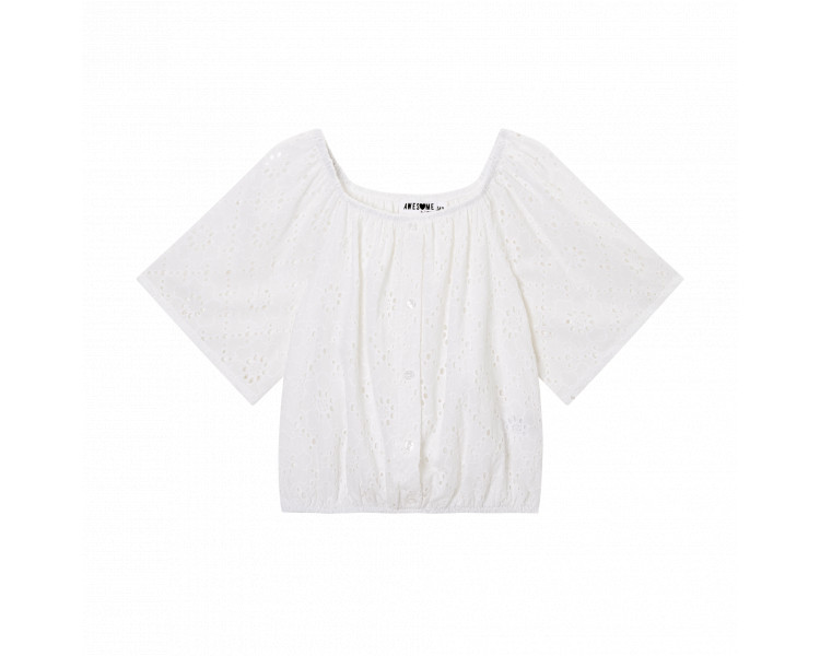 SOMEONE : Chemise en broderie anglaise