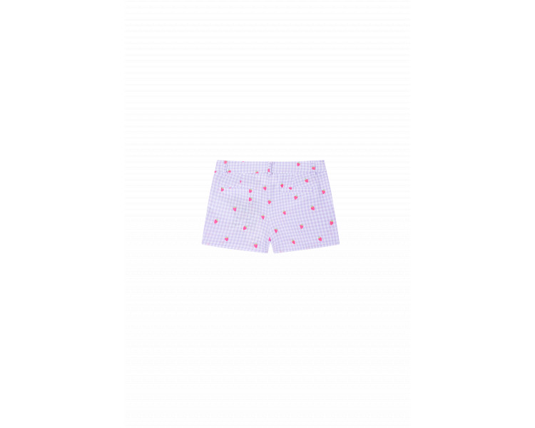 SOMEONE : Vichy short met aardbeiprint