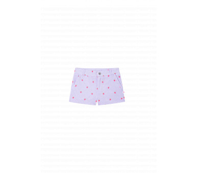 SOMEONE : Vichy short met aardbeiprint