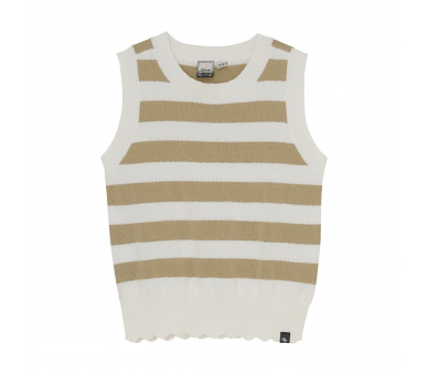 INDIAN BLUE : Knitted Singlet Striped