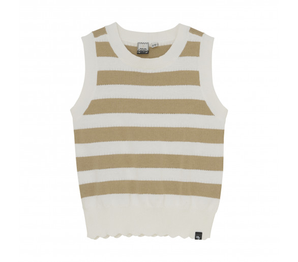 INDIAN BLUE : Knitted Singlet Striped