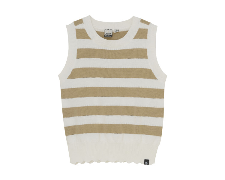 INDIAN BLUE : Knitted Singlet Striped