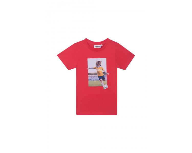 SOMEONE : T-shirt met tijgervoetbalprint