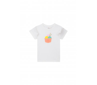 MINI REBELS : T-shirt met ijsprint en ruches