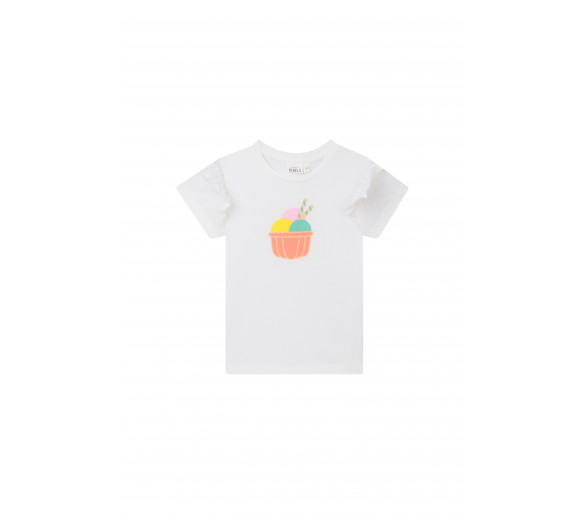 MINI REBELS : T-shirt met ijsprint en ruches