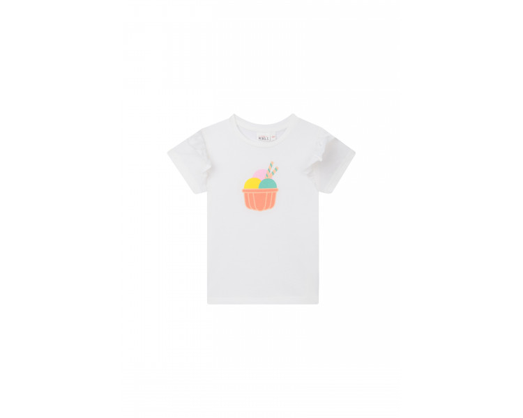 MINI REBELS : T-shirt met ijsprint en ruches