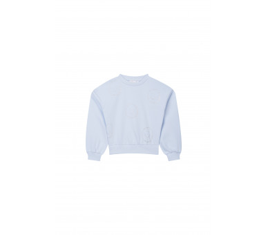 MINI REBELS : sweater met smileys in glitterprint