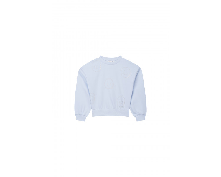 MINI REBELS : sweater met smileys in glitterprint