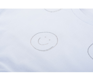 MINI REBELS : sweater met smileys in glitterprint