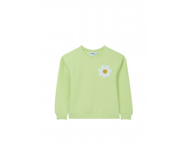 SOMEONE : sweater met gehaakte bloembadge